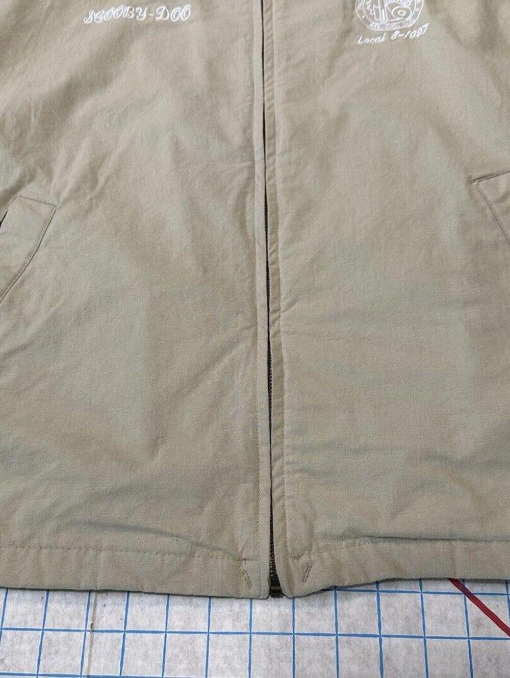 VTG Double Sided Herrington Bomber Jacket Mens XL Beige Scooby Doo Made USA 90s - Picture 6 of 15